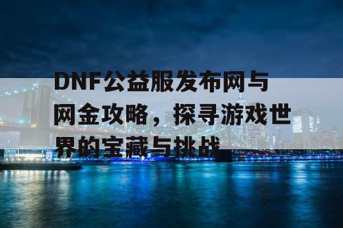 DNF公益服发布网与网金攻略，探寻游戏世界的宝藏与挑战