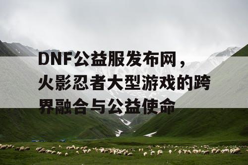 DNF公益服发布网，火影忍者大型游戏的跨界融合与公益使命