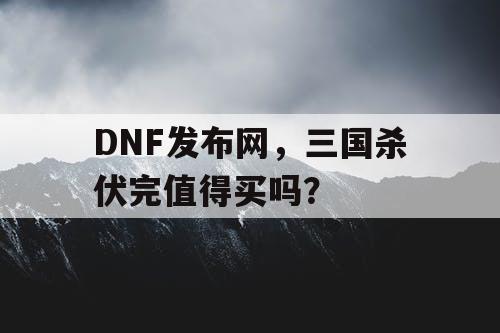 DNF发布网，三国杀伏完值得买吗？