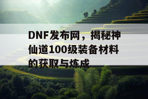 DNF发布网，揭秘神仙道100级装备材料的获取与炼成