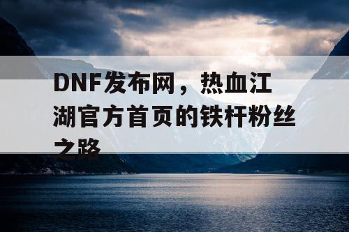 DNF发布网，热血江湖官方首页的铁杆粉丝之路