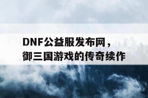 DNF公益服发布网，御三国游戏的传奇续作