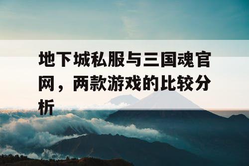 地下城私服与三国魂官网，两款游戏的比较分析