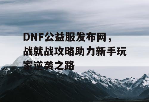 DNF公益服发布网，战就战攻略助力新手玩家逆袭之路